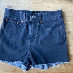 black high rise levi's 501 cutoff shorts size 25
